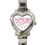 I Love My Firefighter Heart Italian Charm Watch