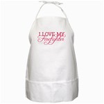 I Love My Firefighter BBQ Apron