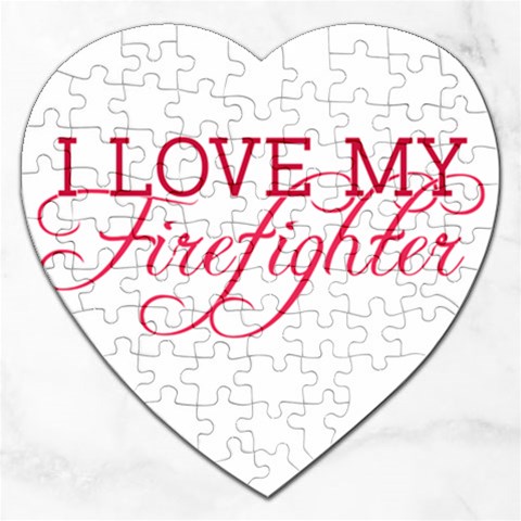 I Love My Firefighter Jigsaw Puzzle (Heart) from ArtsNow.com Front