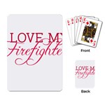 I Love My Firefighter Playing Cards Single Design