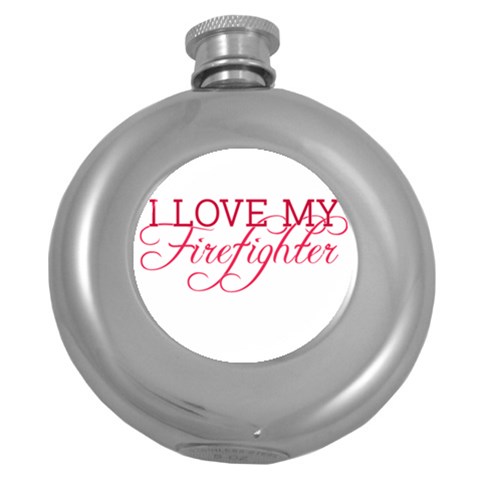 I Love My Firefighter Hip Flask (5 oz) from ArtsNow.com Front