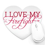 I Love My Firefighter Heart Mousepad