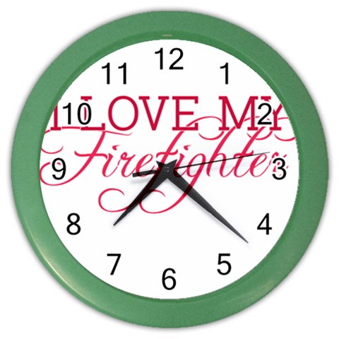 I Love My Firefighter Color Wall Clock from ArtsNow.com Front