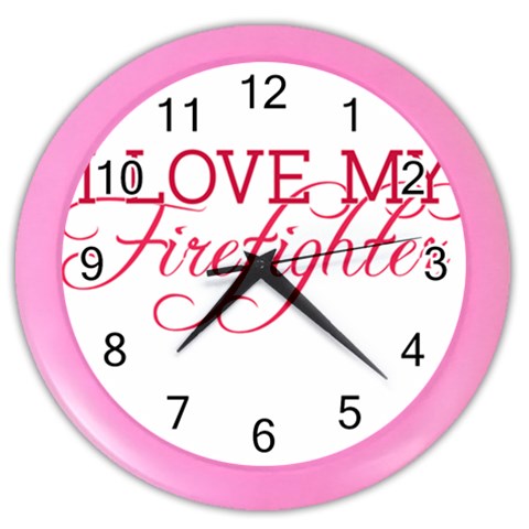 I Love My Firefighter Color Wall Clock from ArtsNow.com Front