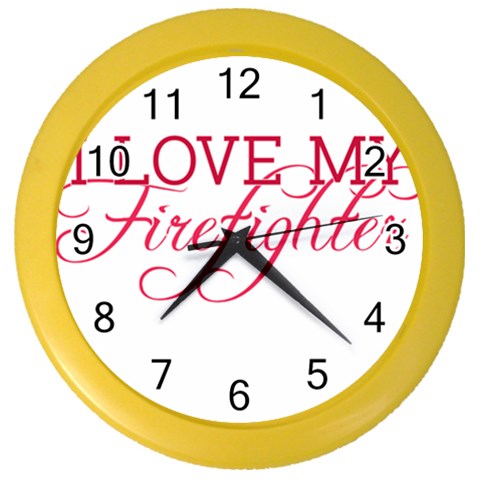 I Love My Firefighter Color Wall Clock from ArtsNow.com Front