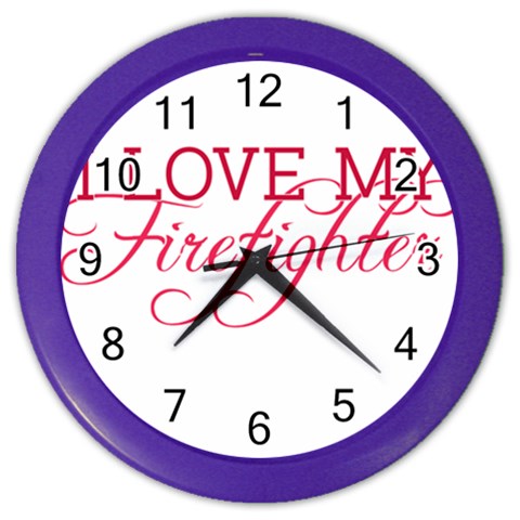 I Love My Firefighter Color Wall Clock from ArtsNow.com Front