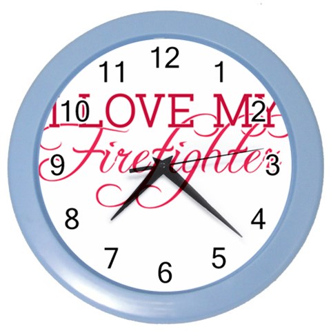 I Love My Firefighter Color Wall Clock from ArtsNow.com Front