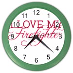 I Love My Firefighter Color Wall Clock