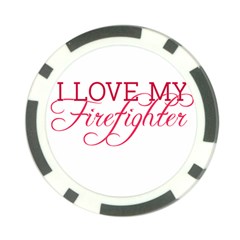 I Love My Firefighter Poker Chip Card Guard from ArtsNow.com Front