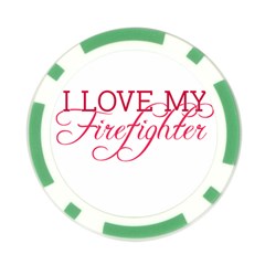 I Love My Firefighter Poker Chip Card Guard from ArtsNow.com Front