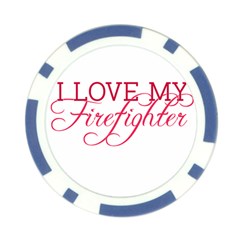 I Love My Firefighter Poker Chip Card Guard from ArtsNow.com Back