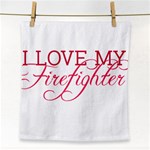 I Love My Firefighter Face Towel