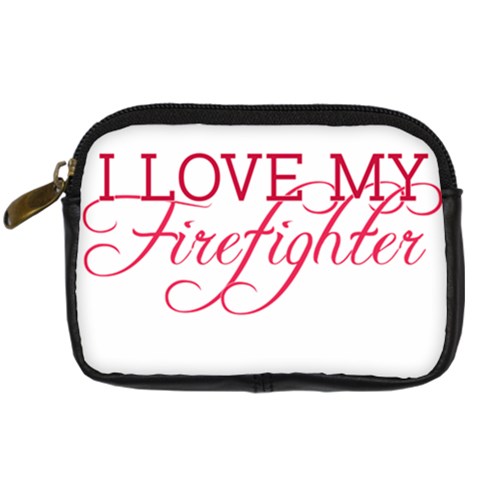 I Love My Firefighter Digital Camera Leather Case from ArtsNow.com Front