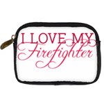 I Love My Firefighter Digital Camera Leather Case