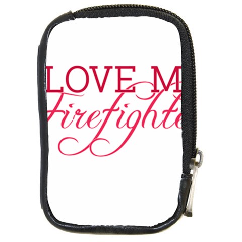 I Love My Firefighter Compact Camera Leather Case from ArtsNow.com Front