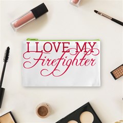 I Love My Firefighter Cosmetic Bag (Small) from ArtsNow.com Front