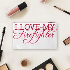 I Love My Firefighter Cosmetic Bag (Small) from ArtsNow.com Back