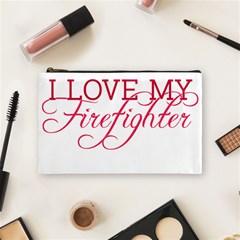 I Love My Firefighter Cosmetic Bag (Medium) from ArtsNow.com Front