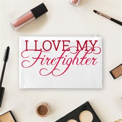 I Love My Firefighter Cosmetic Bag (Medium) from ArtsNow.com Back