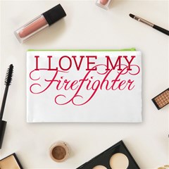 I Love My Firefighter Cosmetic Bag (Medium) from ArtsNow.com Back