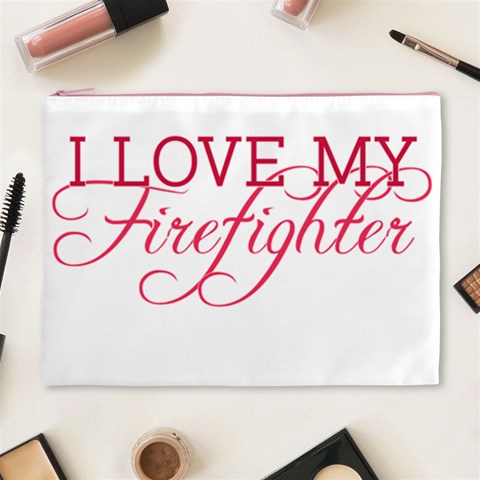 I Love My Firefighter Cosmetic Bag (XL) from ArtsNow.com Front