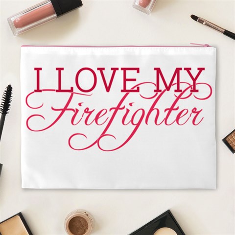 I Love My Firefighter Cosmetic Bag (XL) from ArtsNow.com Back