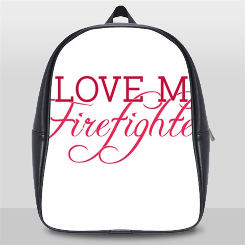 I Love My Firefighter School Bag (Large) from ArtsNow.com Front