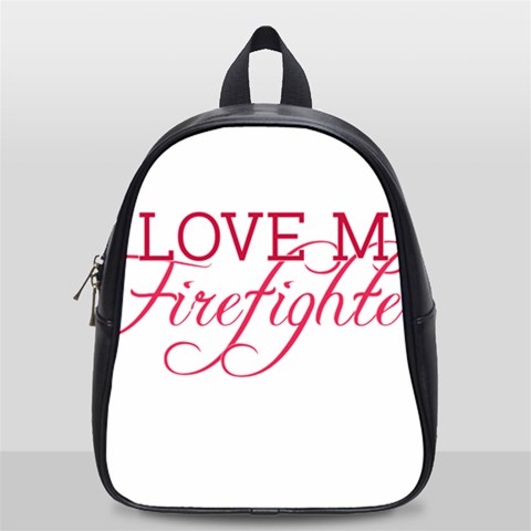 I Love My Firefighter School Bag (Small) from ArtsNow.com Front