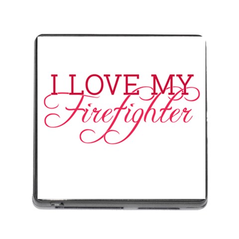 I Love My Firefighter Memory Card Reader (Square 5 Slot) from ArtsNow.com Front