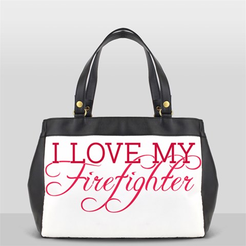 I Love My Firefighter Oversize Office Handbag (2 Sides) from ArtsNow.com Front