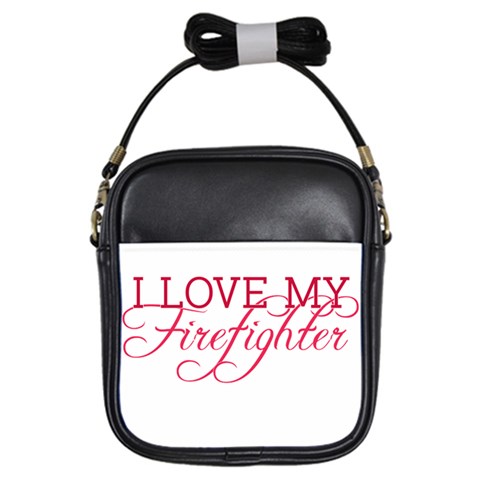 I Love My Firefighter Girls Sling Bag from ArtsNow.com Front