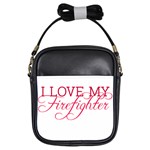 I Love My Firefighter Girls Sling Bag