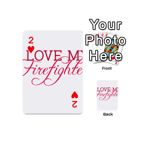 I Love My Firefighter Playing Cards 54 (Mini) from ArtsNow.com Front - Heart2