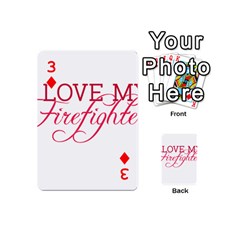 I Love My Firefighter Playing Cards 54 (Mini) from ArtsNow.com Front - Diamond3