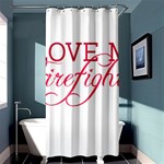 I Love My Firefighter Shower Curtain 36  x 72  (Stall)