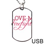 I Love My Firefighter Dog Tag USB Flash (One Side)