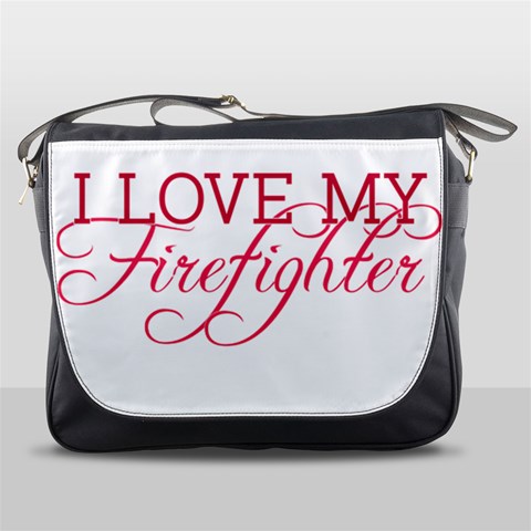 I Love My Firefighter Messenger Bag from ArtsNow.com Front