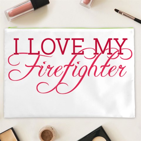 I Love My Firefighter Cosmetic Bag (XXL) from ArtsNow.com Front