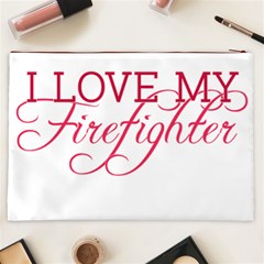 I Love My Firefighter Cosmetic Bag (XXL) from ArtsNow.com Back