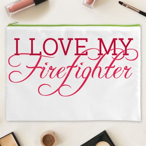 I Love My Firefighter Cosmetic Bag (XXXL) from ArtsNow.com Front