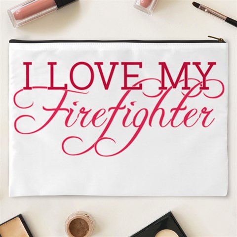 I Love My Firefighter Cosmetic Bag (XXXL) from ArtsNow.com Back