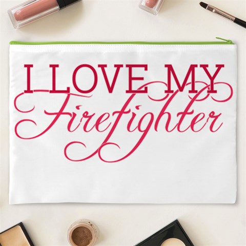 I Love My Firefighter Cosmetic Bag (XXXL) from ArtsNow.com Back