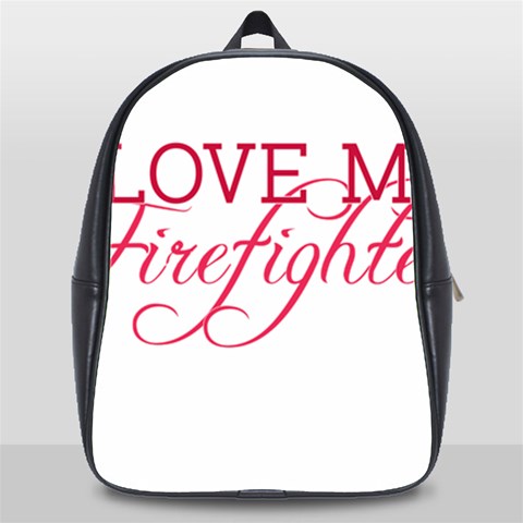 I Love My Firefighter School Bag (XL) from ArtsNow.com Front