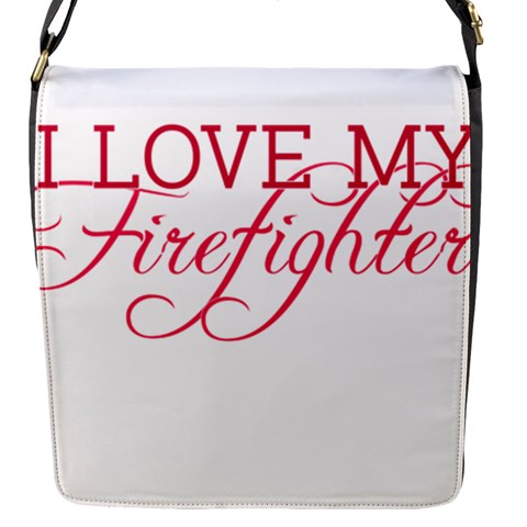 I Love My Firefighter Flap Closure Messenger Bag (S) from ArtsNow.com Front