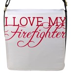 I Love My Firefighter Flap Closure Messenger Bag (S)