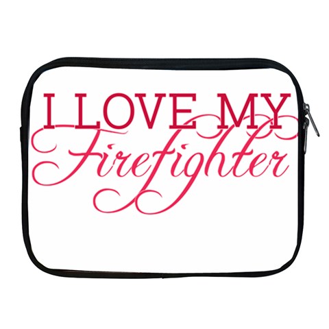 I Love My Firefighter Apple iPad Zipper Case from ArtsNow.com Front