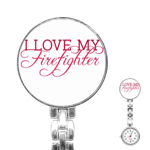 I Love My Firefighter Stainless Steel Nurses Watch from ArtsNow.com Front