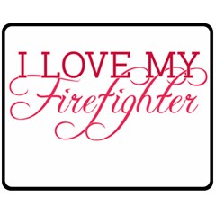 I Love My Firefighter Double Sided Fleece Blanket (Medium) from ArtsNow.com 58.8 x47.4  Blanket Front