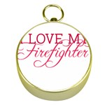 I Love My Firefighter Gold Compass