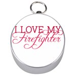 I Love My Firefighter Silver Compass